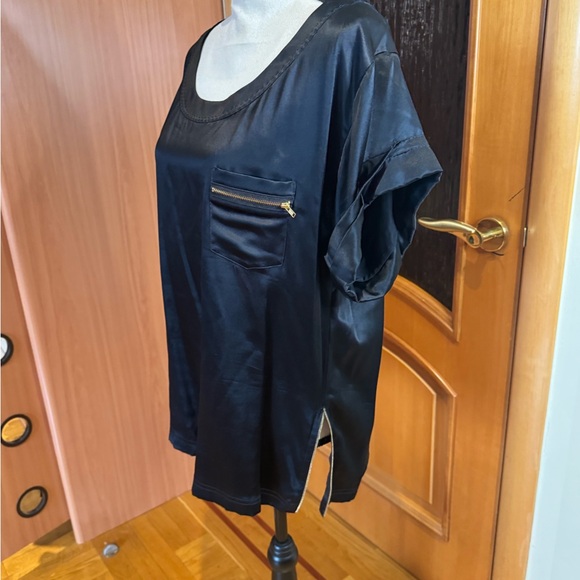 DVF Diane von Furstenberg satin 100% silk blouse shirt Sz 14 - Picture 6 of 16